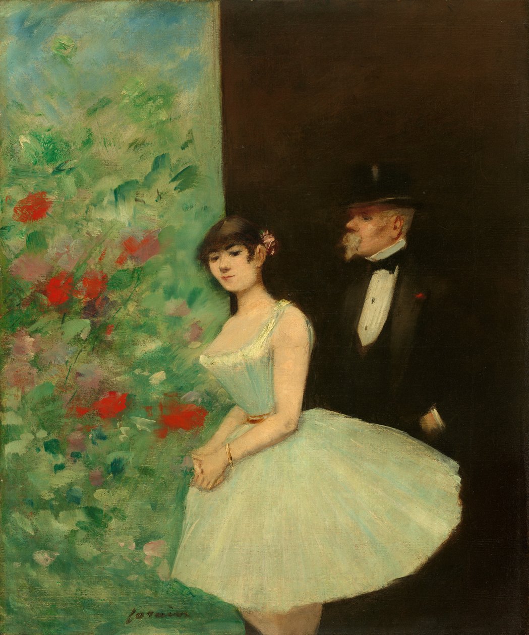 Bakom kulisserna, c. 1880. av Jean Louis Forain