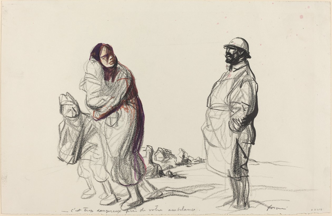 Det är för farligt nära din ambulans, c. 19141919. av Jean Louis Forain