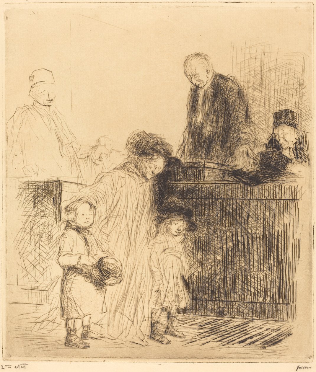 Kommer ut ur förhandlingen (första plattan) av Jean Louis Forain