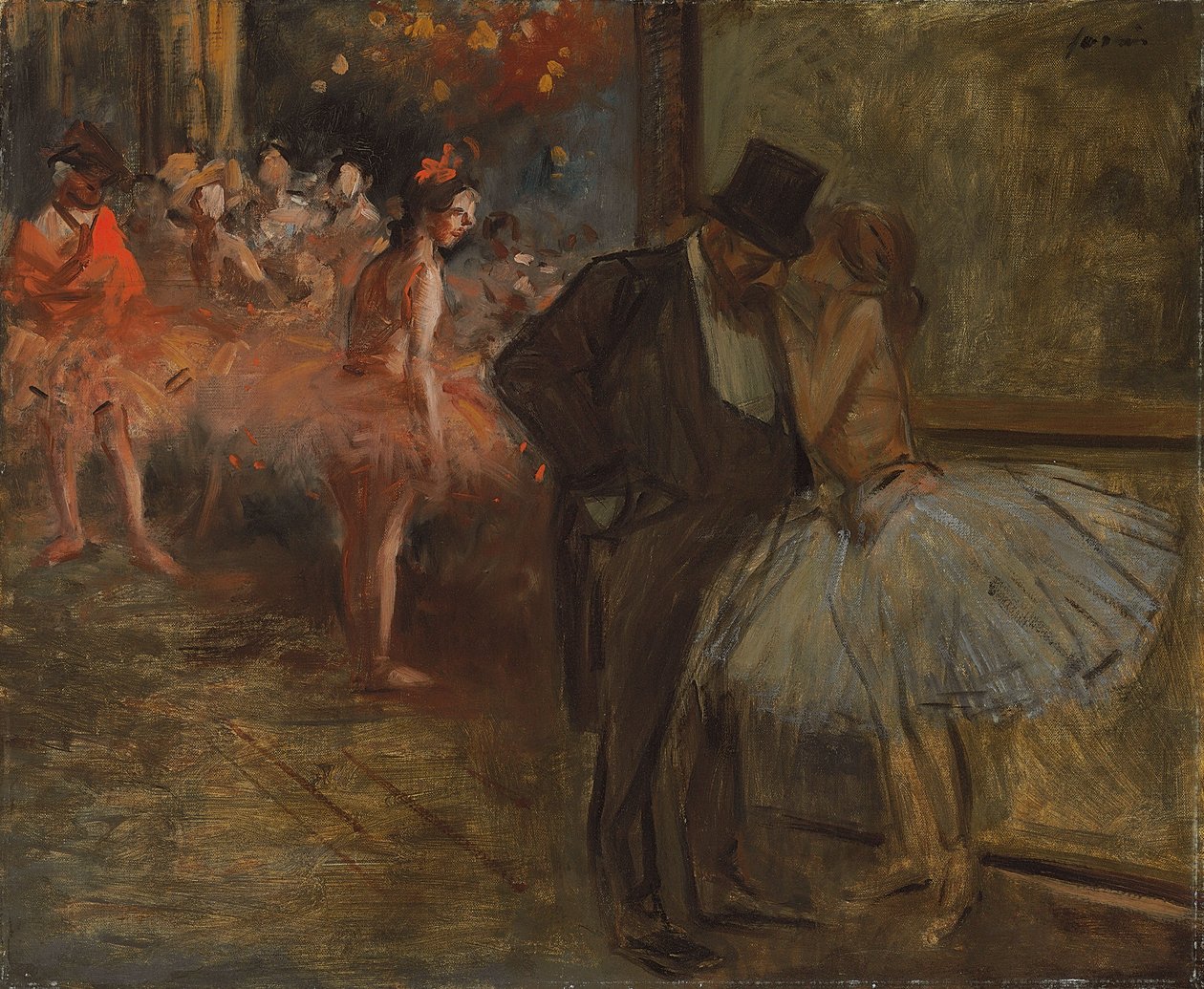 Dansare och prenumerant, på Operan; Dansare och prenumerant, på Operan, c.1905 av Jean Louis Forain