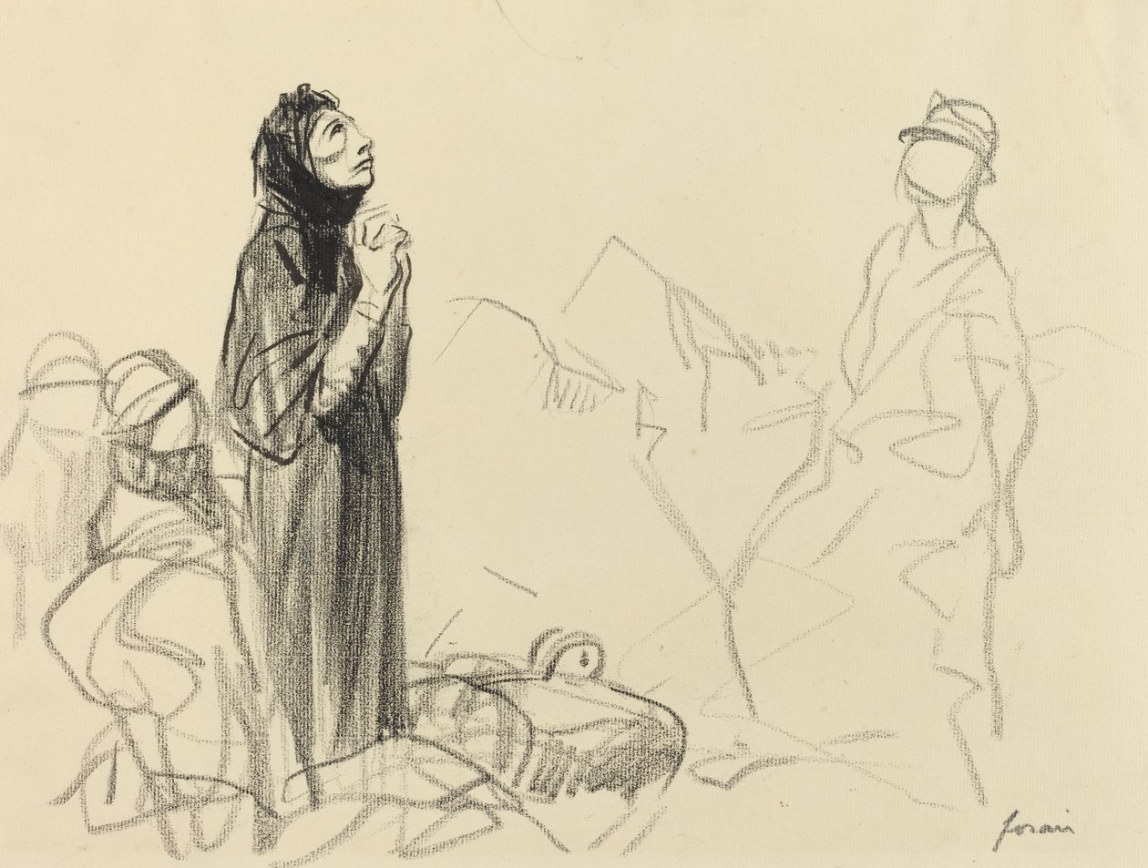 Under vapenstilleståndet, ca. 19141919. av Jean Louis Forain
