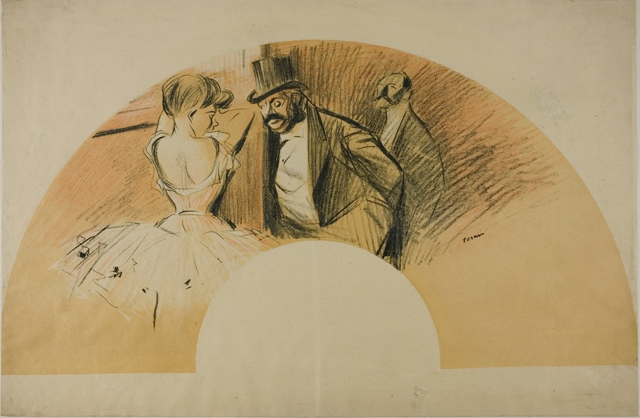 Fläkt för Gavarni Ball av Jean Louis Forain