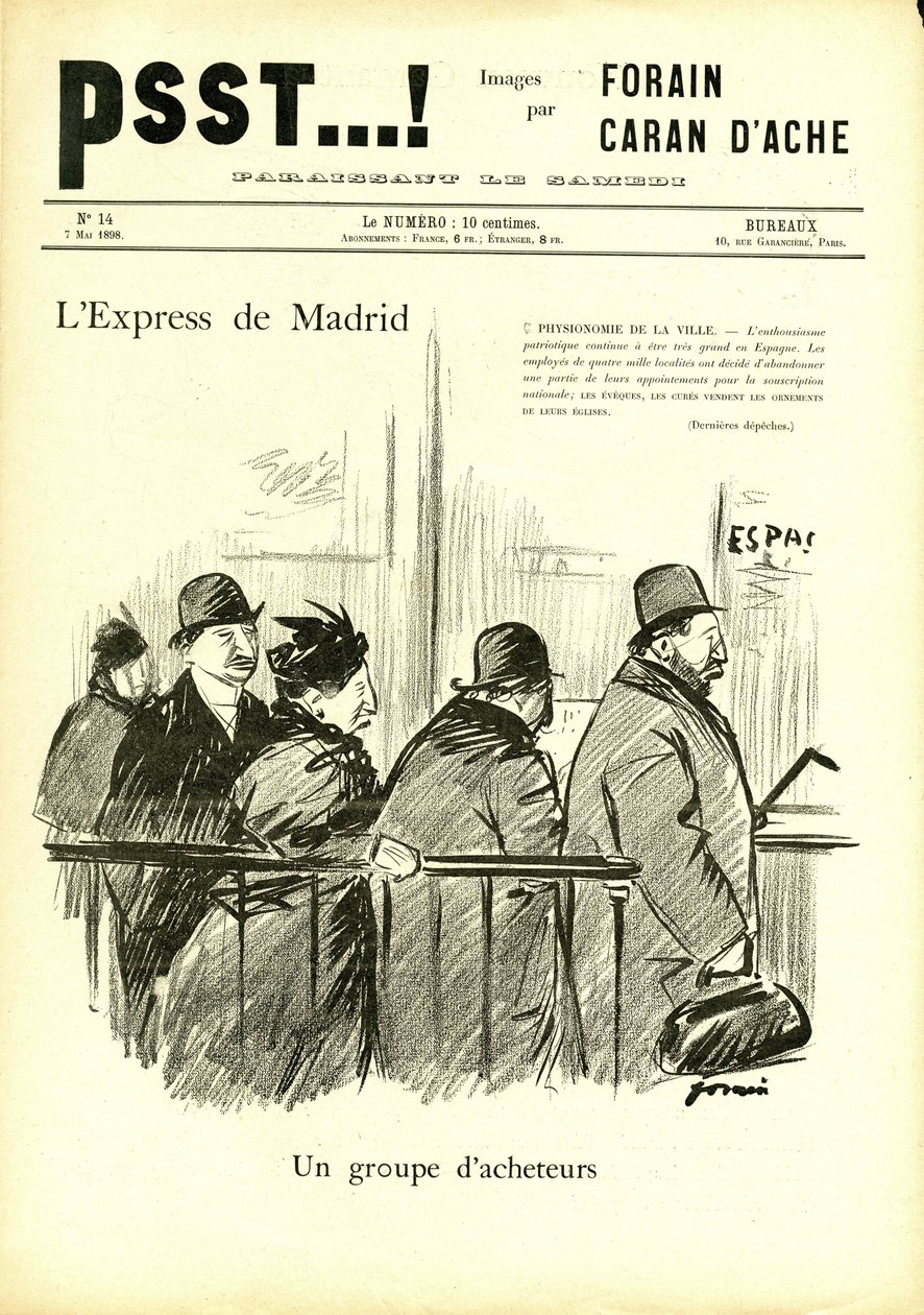 Illustration av Jean-Louis Forain (1852-1931) i Psst...! av Jean Louis Forain