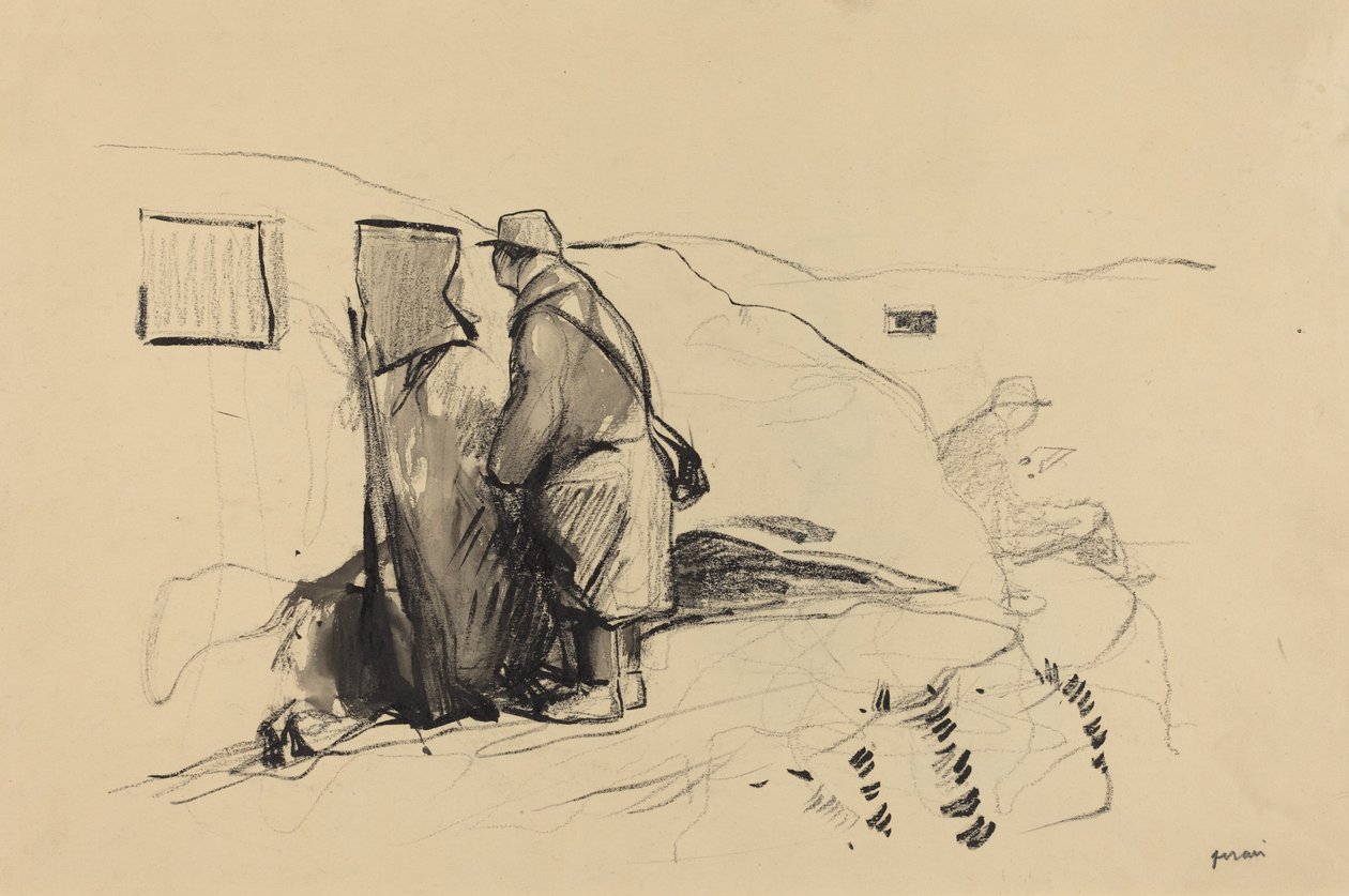 I skyttegravarna, ca. 19141919. av Jean Louis Forain