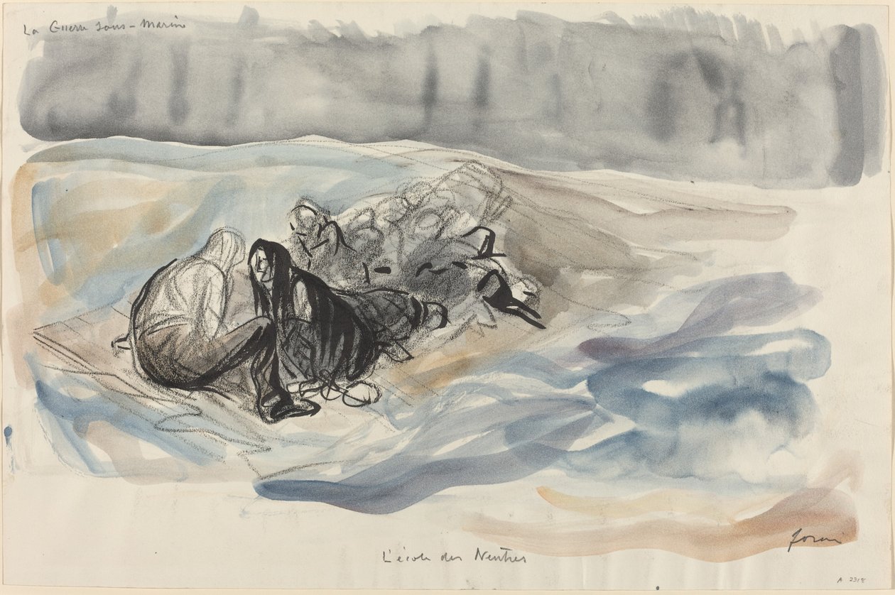 Undervattenskrigföring. The School of Neutrals, c. 19141919. av Jean Louis Forain
