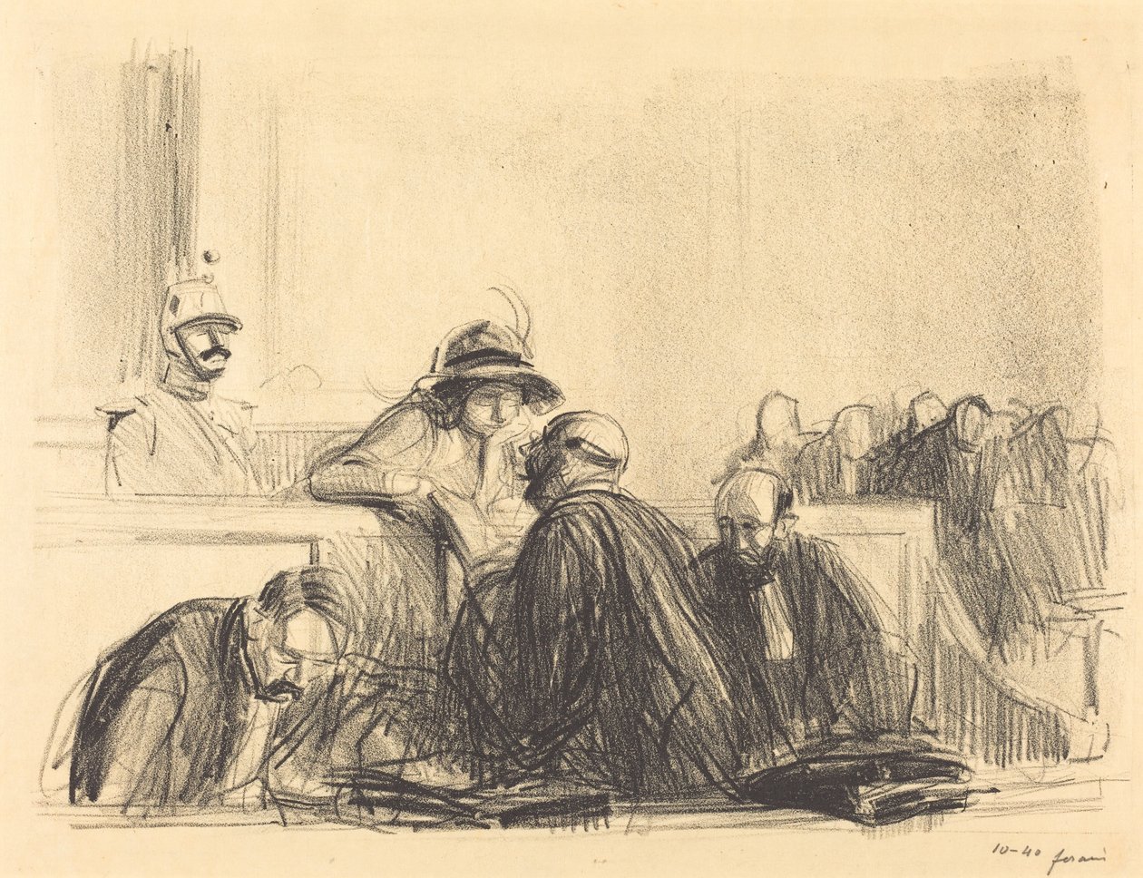 Advokat pratar med sin klient av Jean Louis Forain