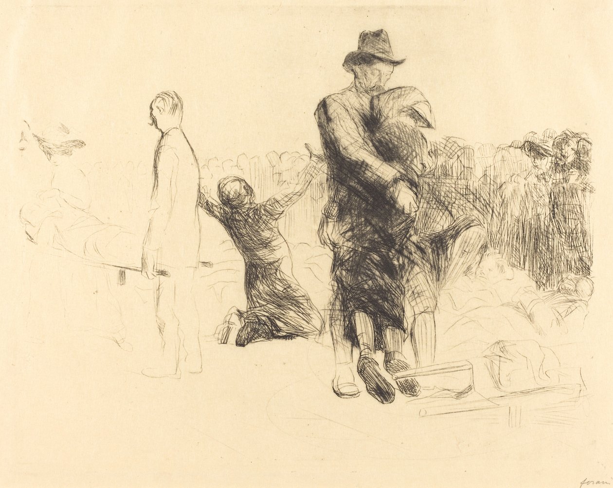 Lourdes, Transport av förlamade av Jean Louis Forain
