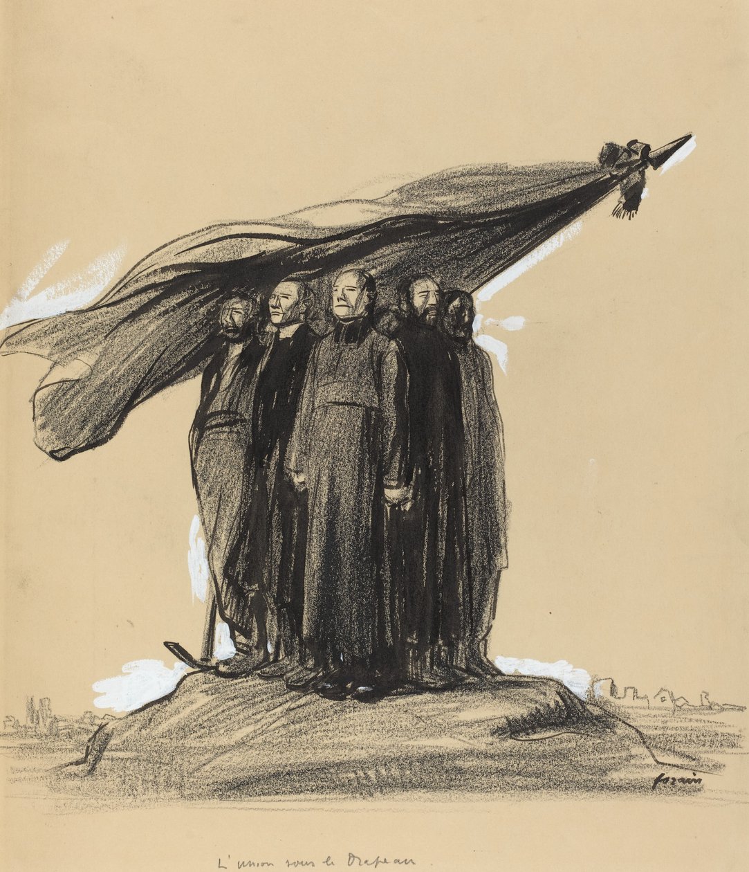 Förbundet under flagg, c. 19141919. av Jean Louis Forain