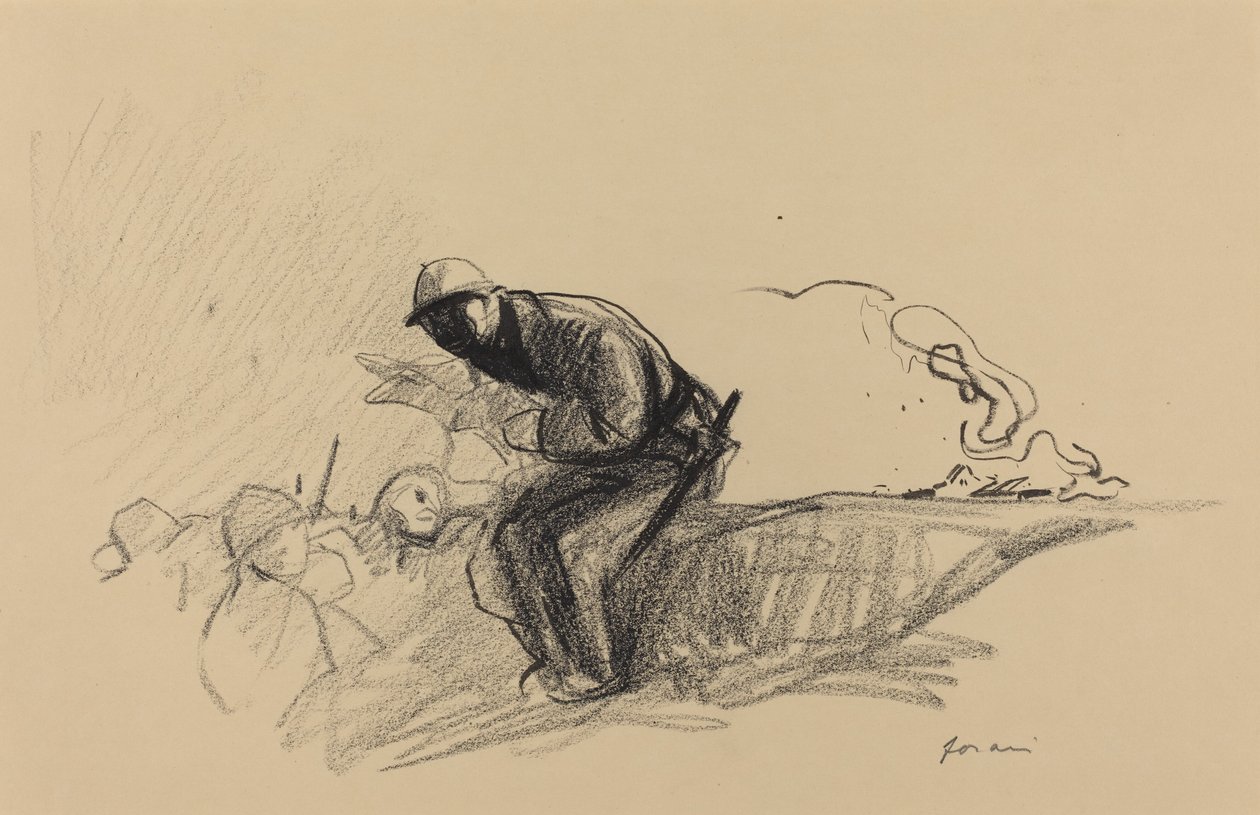 Nyheter i skyttegravarna av Jean Louis Forain
