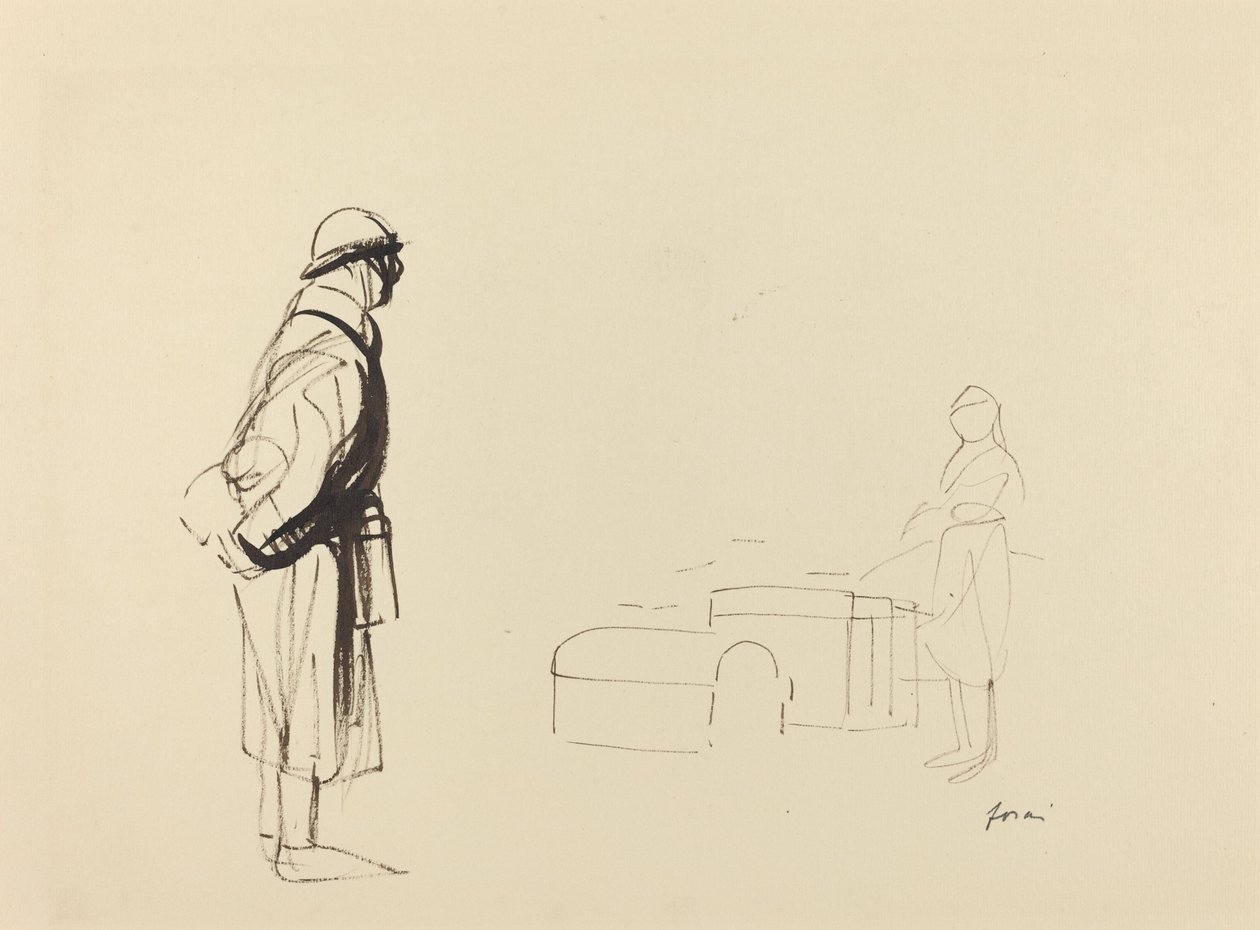 Poilu och sjuksköterska av Jean Louis Forain