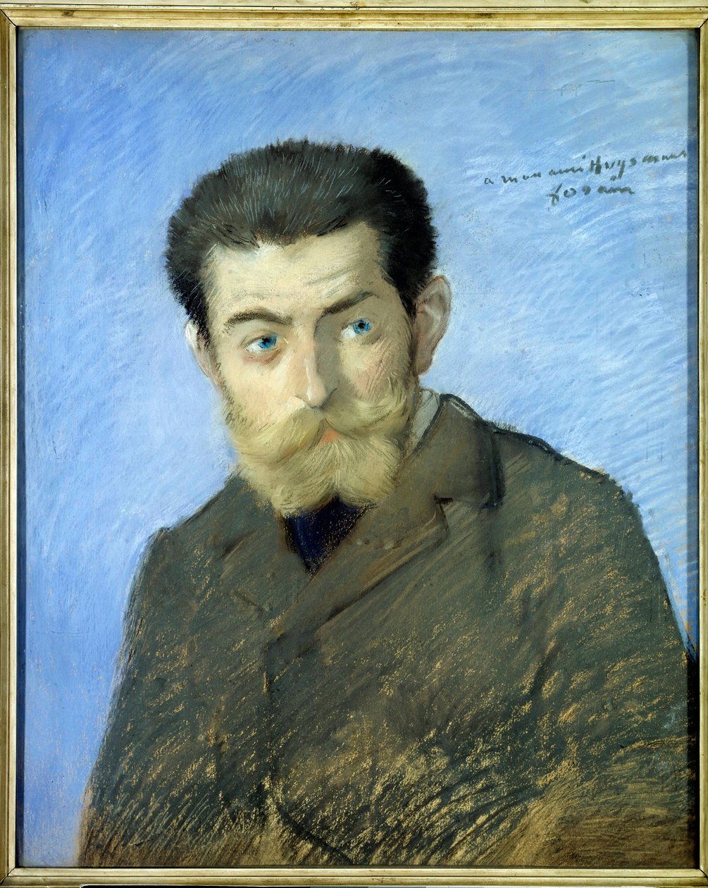 Porträtt av den franske författaren Charles Marie Georges Huysmans dit Joris Karl Huysmans (1848-1907) Pastell av Jean-Louis Forain (1852-1931) Sön. 0,55x0,44 m 1800-talet - Porträtt av den franska författaren Charles Marie Georges Huysmans kallad Joris Ka av Jean Louis Forain