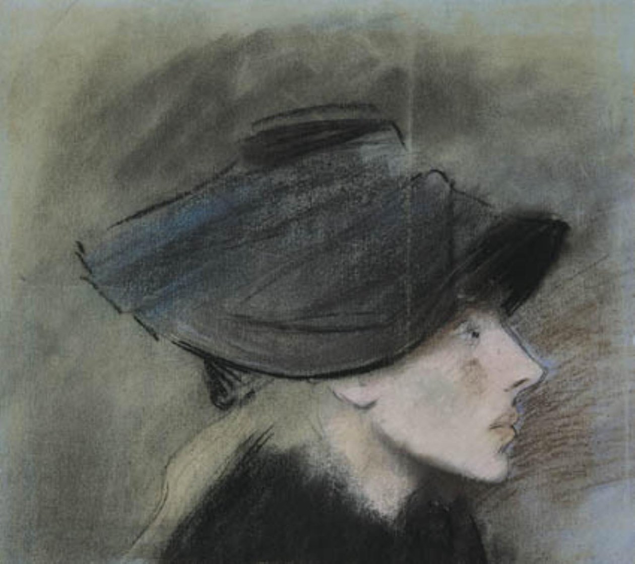 Porträtt av kabarésångaren Valéry Roumy av Jean Louis Forain