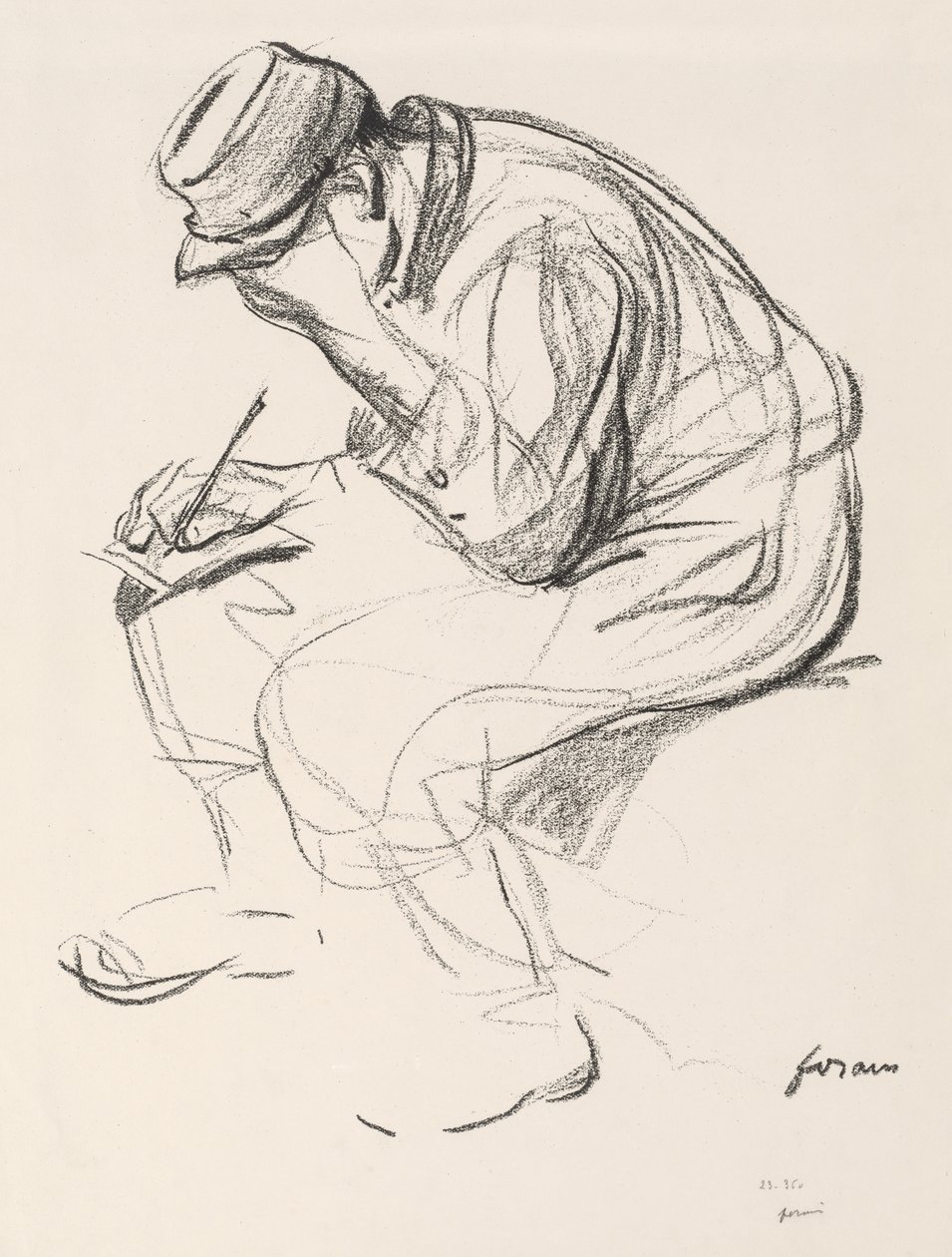 Krigsfånge som skriver ett brev av Jean Louis Forain