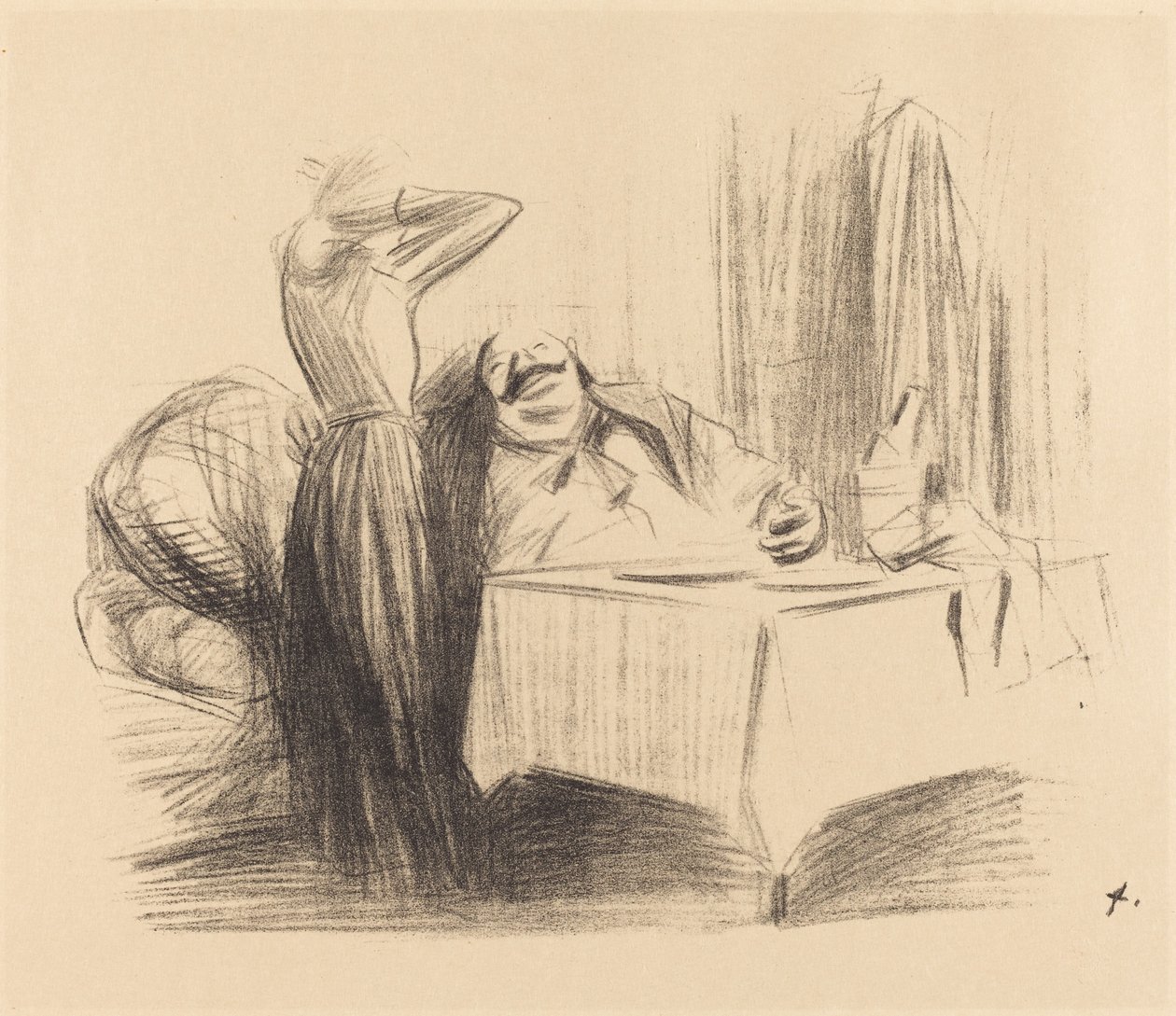Scen i ett privat rum (horisontell platta) av Jean Louis Forain