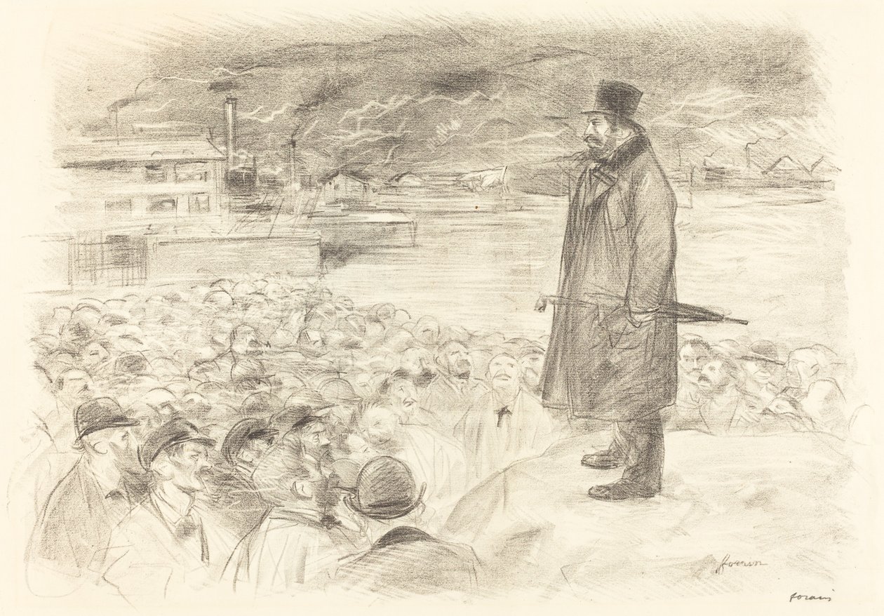 Scene of a strike (tredje plattan) av Jean Louis Forain