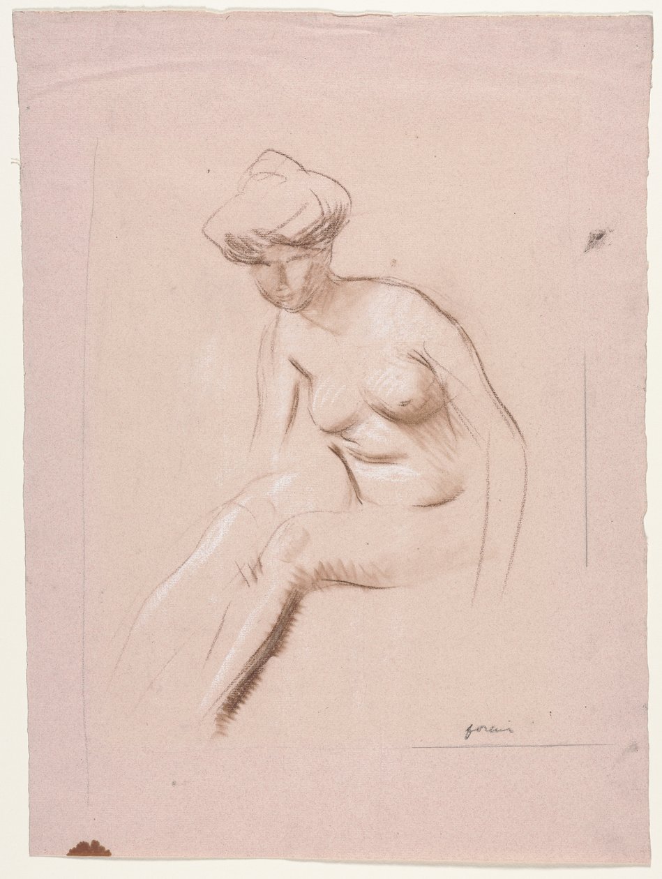 Sittande naken, fjärde kvartalet 1800-talet eller första tredje 1900-talet. av Jean Louis Forain