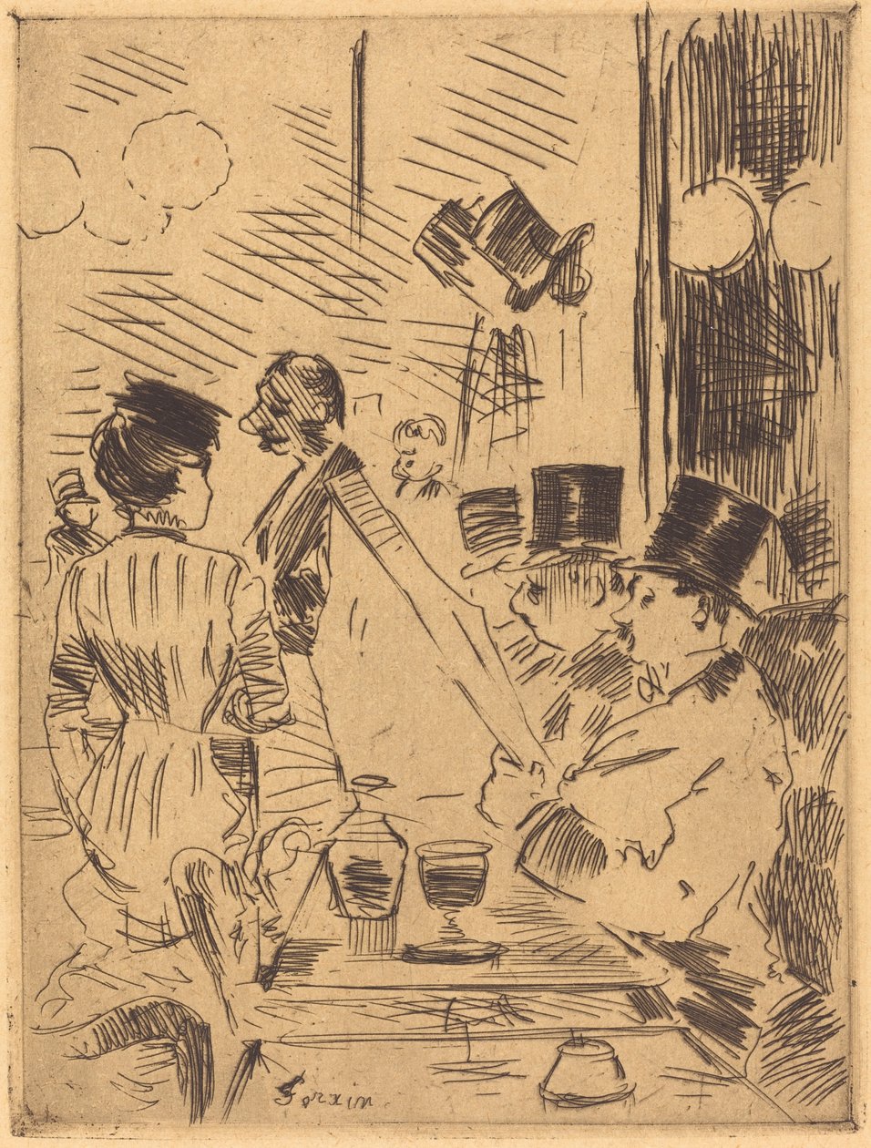 The Cafe of the New Athens av Jean Louis Forain