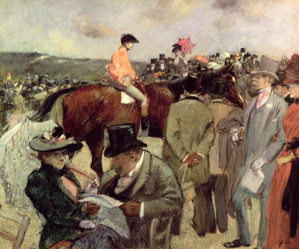 Hästkapplöpningen, ca 1890 av Jean Louis Forain
