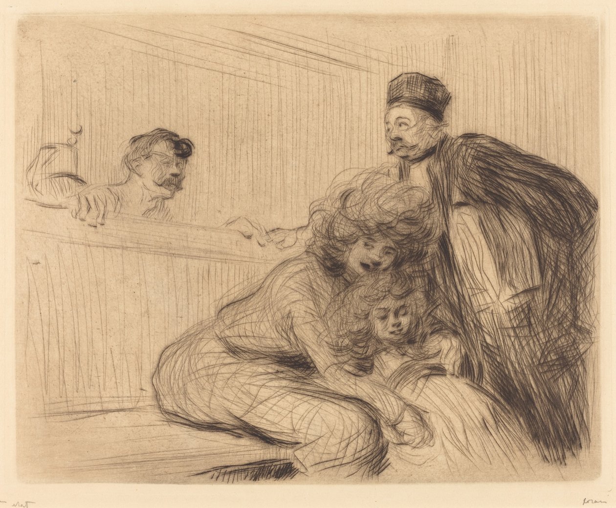 Advokaten pratar med fången (första plattan) av Jean Louis Forain