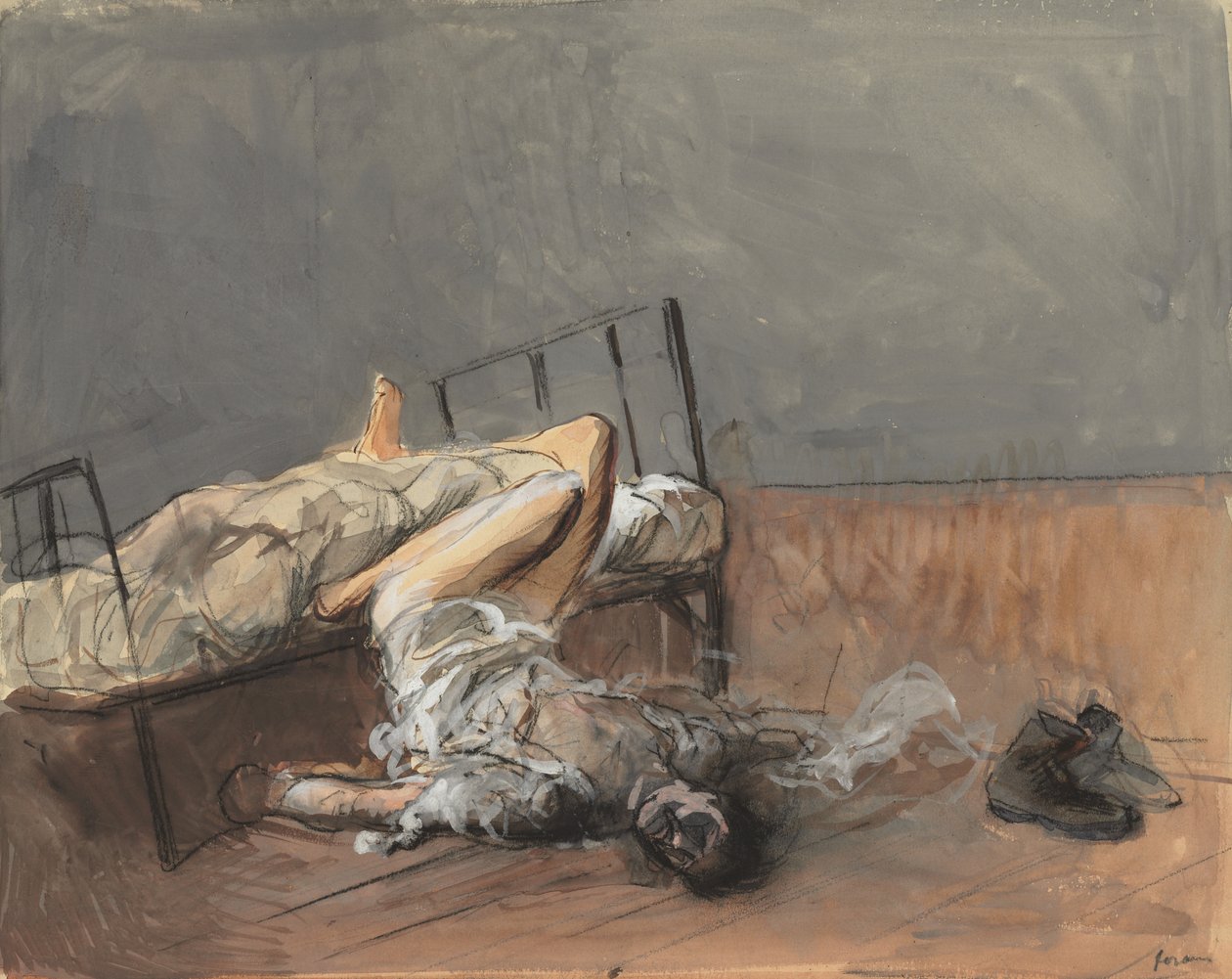 Självmordet, fjärde kvartalet 1800-talet eller första tredje 1900-talet. av Jean Louis Forain