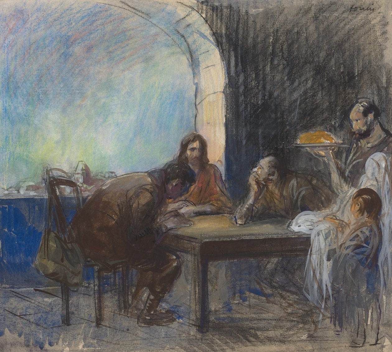Nattvarden i Emmaus, möjligen ca. 19121913. av Jean Louis Forain