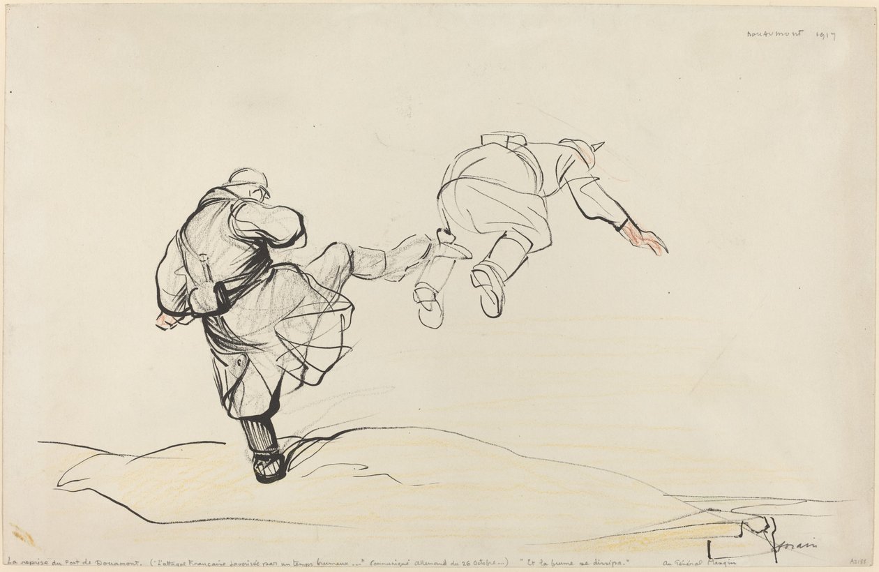 Intagandet av Fort Douaumont, troligen 1916. av Jean Louis Forain