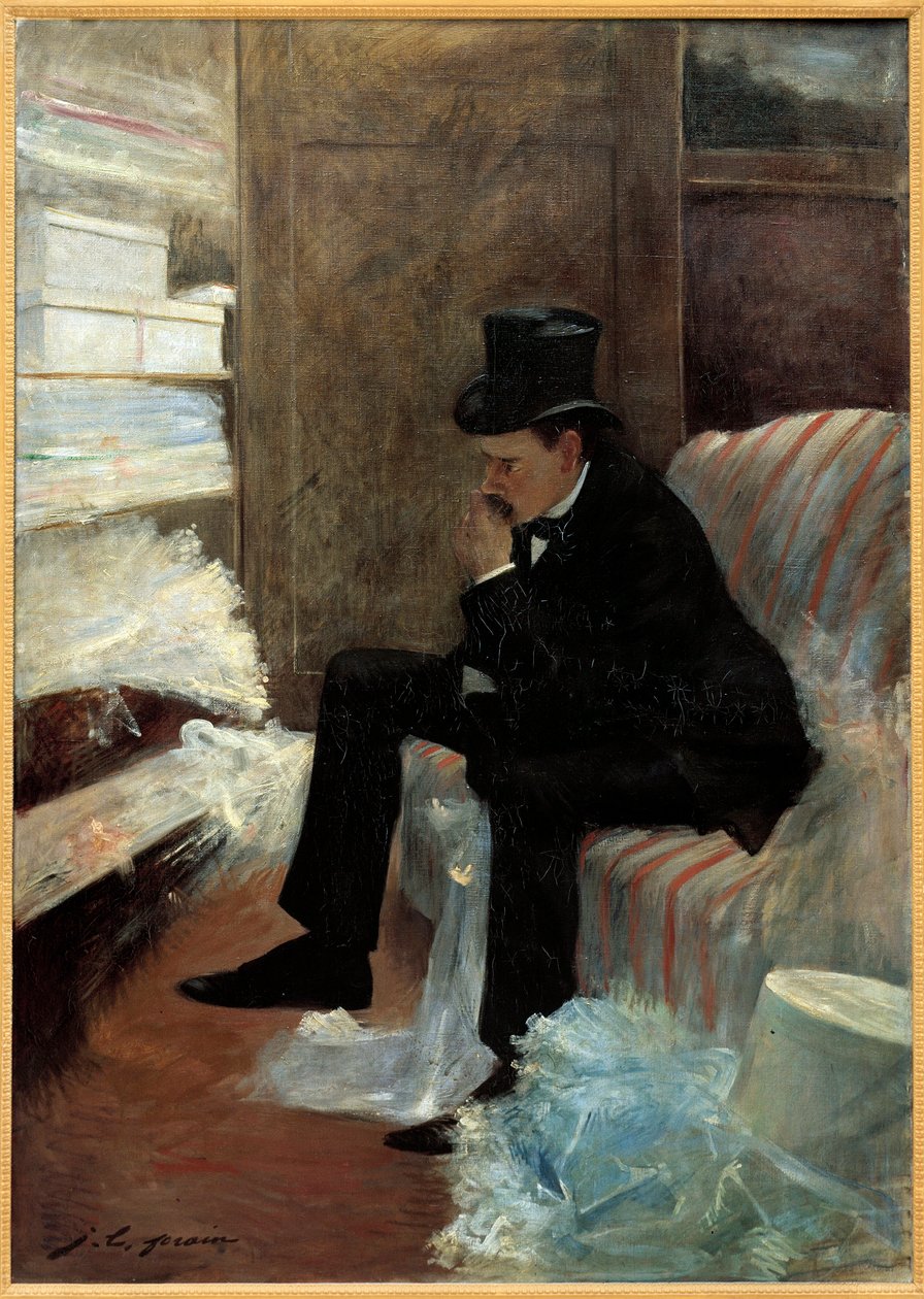 Änkemannens målning av Jean Louis Forain (1852-1931) 1800-talet, olja på duk, Dim. 1,41x1 m Paris, Musee d