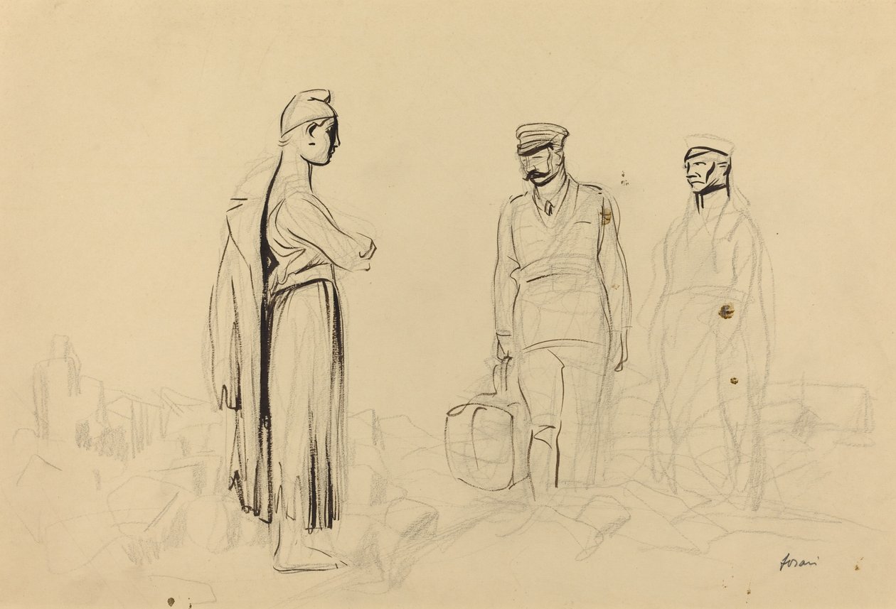 Mot fred, c. 19141919. av Jean Louis Forain