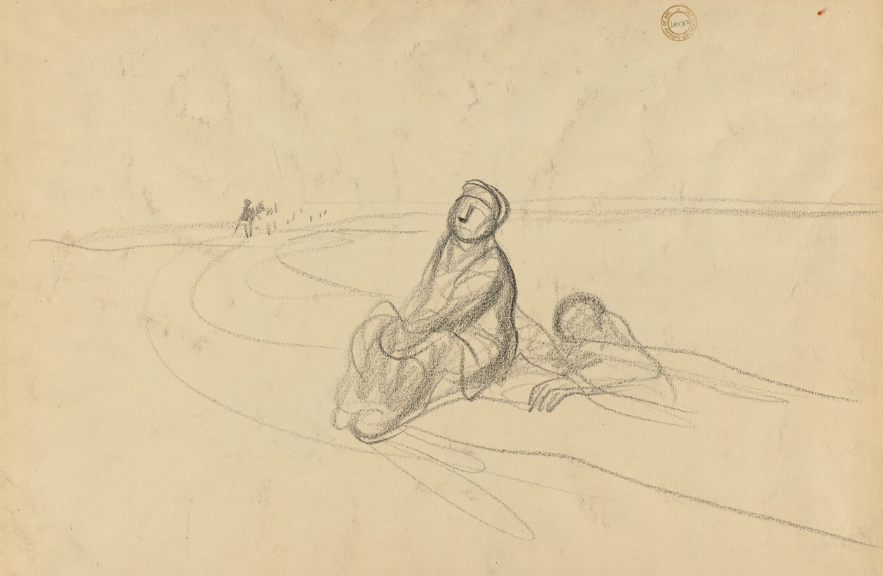 Två figurer på en väg (verso) av Jean Louis Forain