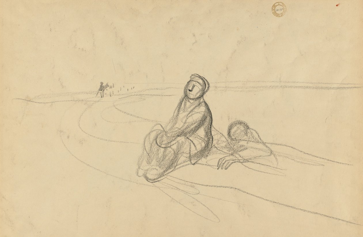Två figurer på en väg, ca. 1919. av Jean Louis Forain