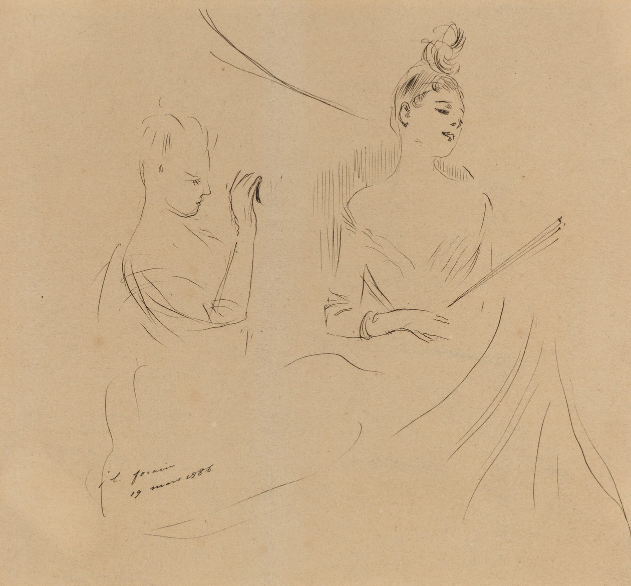 Två damer i en loge, 1886. av Jean Louis Forain