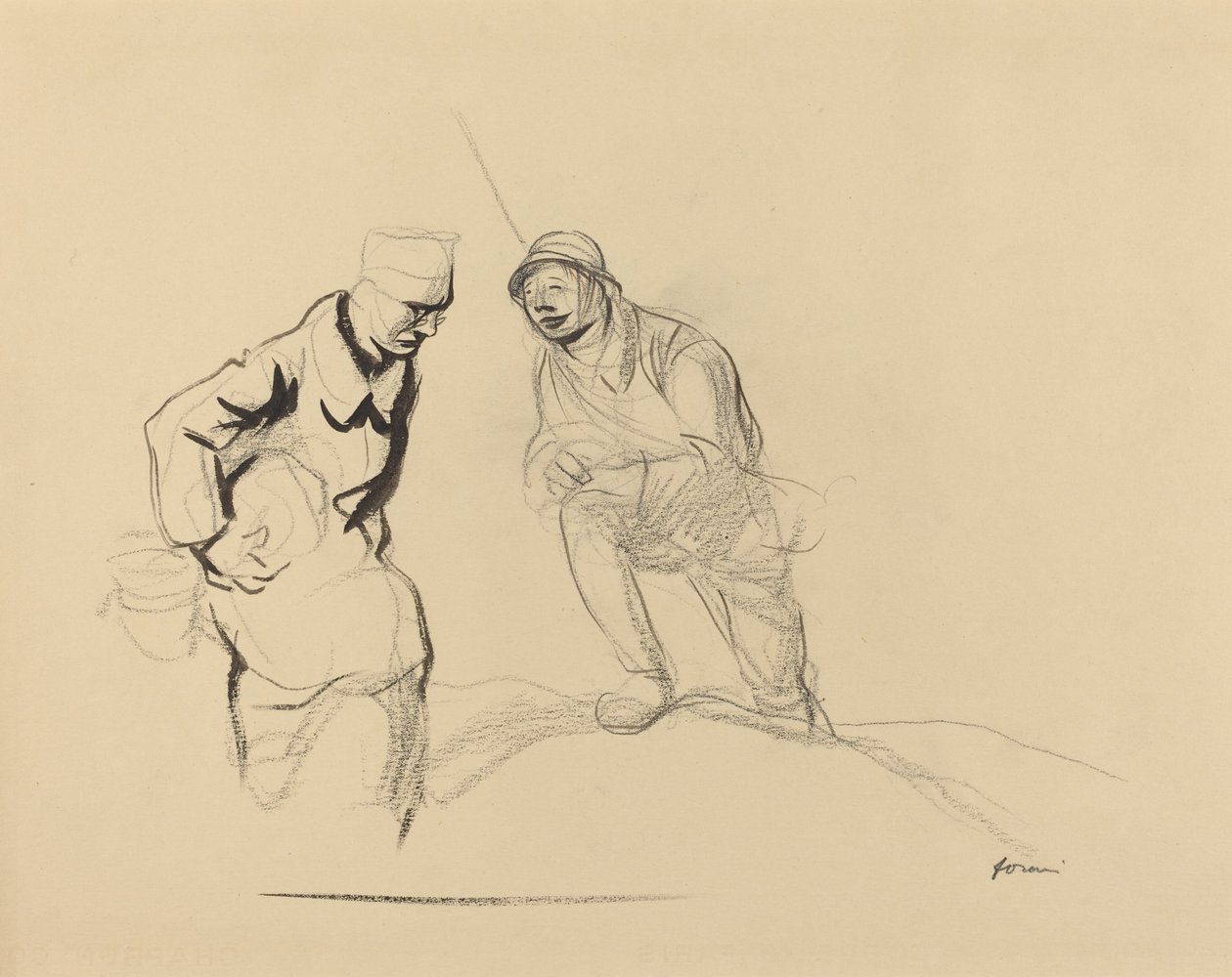 Två soldater, ca. 19141919. av Jean Louis Forain
