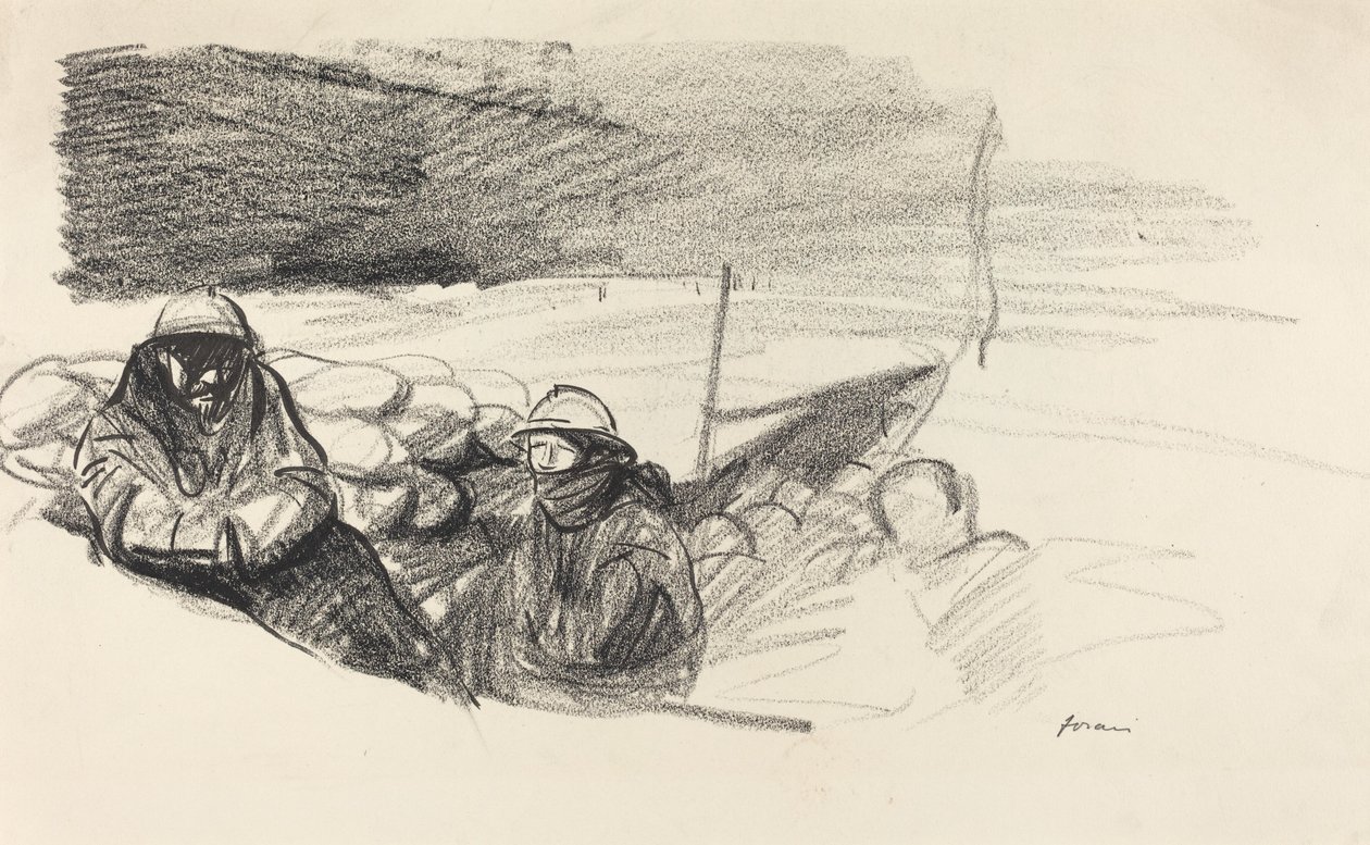 Två soldater i ett skyttegrav av Jean Louis Forain