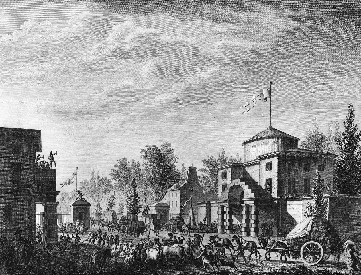 Franska revolutionen: Gratis inträde till barriären i Paris den 1 maj av Jean Louis II (after) Prieur