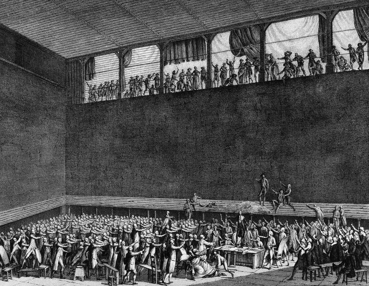 Franska revolutionen: Oath of palm-spelet den 20 juni av Jean Louis II (after) Prieur