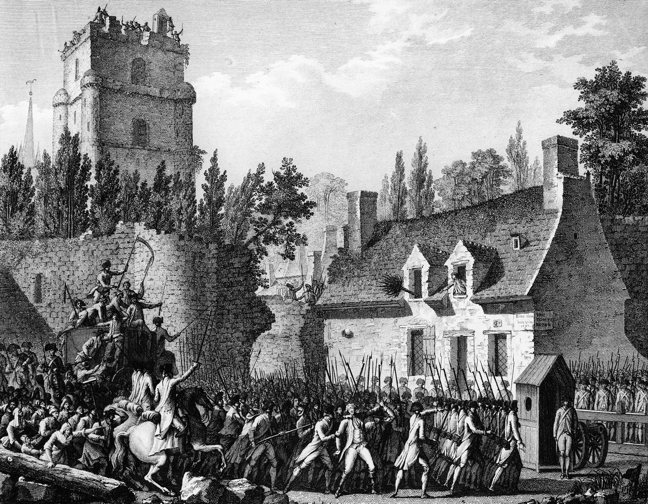Franska revolutionen: Pierre Victor de Besenval de Brunstatt, Baron de Besenval (1721-1791) ledde till Brie Comte Robert den 10 augusti av Jean Louis II (after) Prieur
