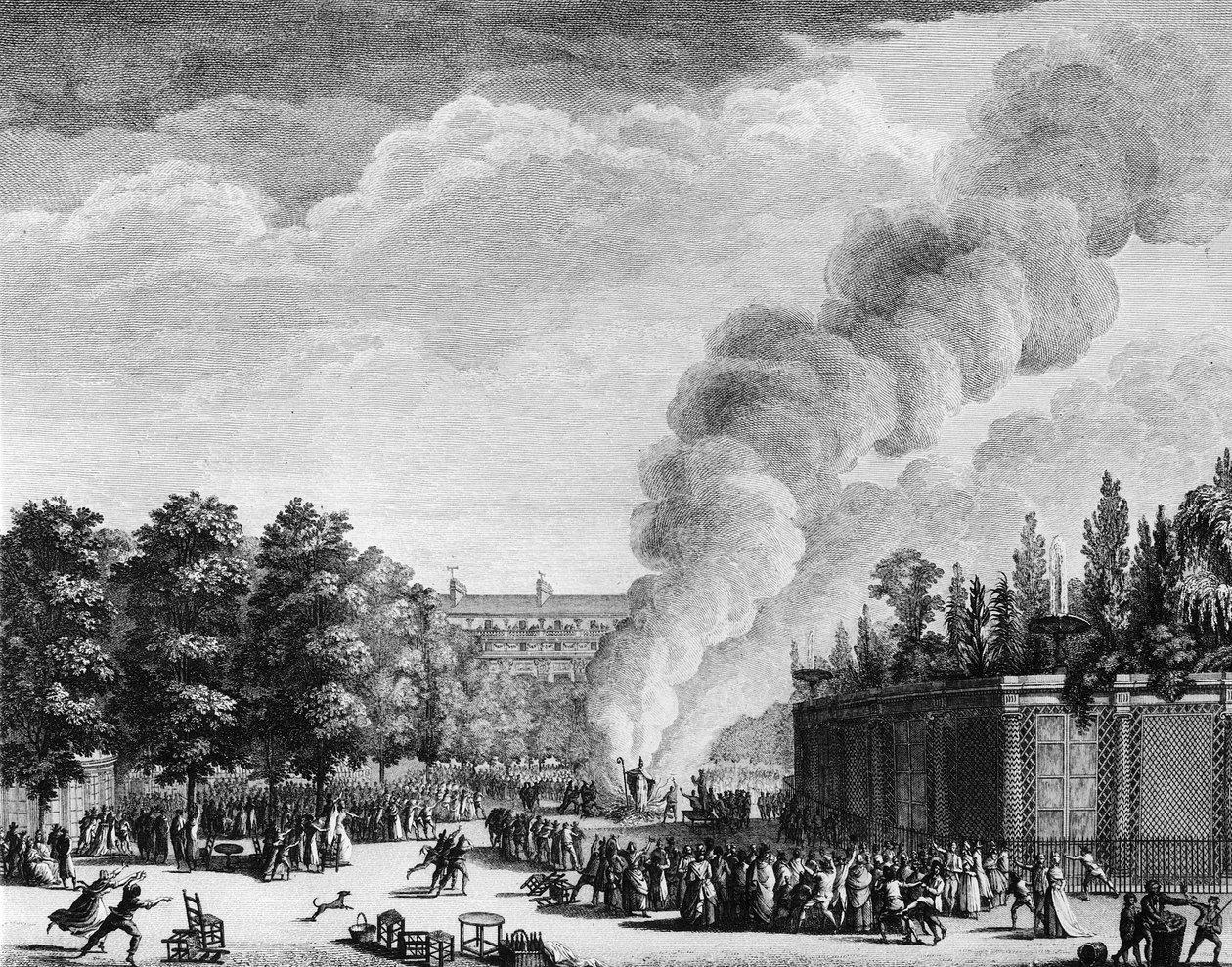 Franska revolutionen, antiklerikalism: modellen av påven Pius VI (Giannangelo, greve Braschi vald till Pius VI eller Pius VI). av Jean Louis II (after) Prieur