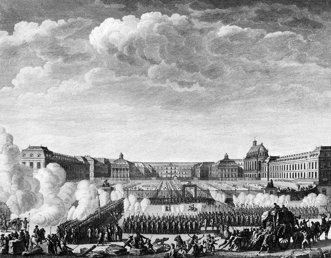 Franska revolutionen: kungen lovade att komma till Paris den 6 oktober av Jean Louis II (after) Prieur
