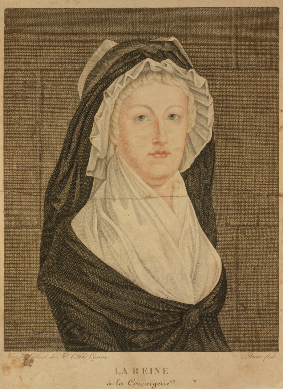 Marie Antoinette på Conciergerie som fånge, 1793 av Jean Louis Prieur