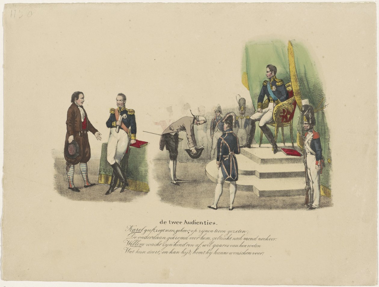 Publiken av William I och Charles X, 1827 de två publikerna (titel på objekt) av Jean Louis Van Hemelryck (attributed to)
