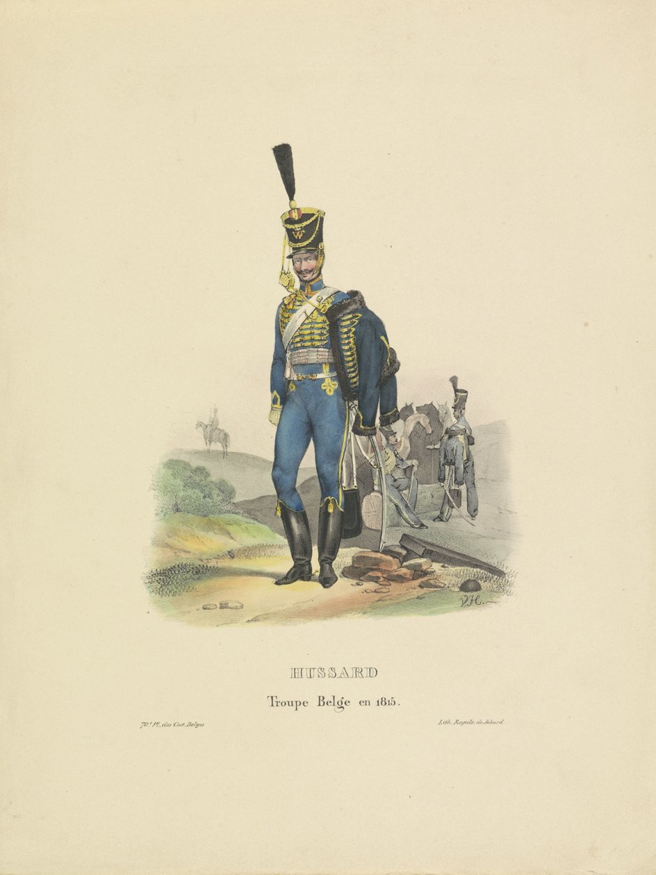 Holländsk husar, 1815 Hussard Troupe Belge en 1815 (titel på objekt) av Jean Louis Van Hemelryck