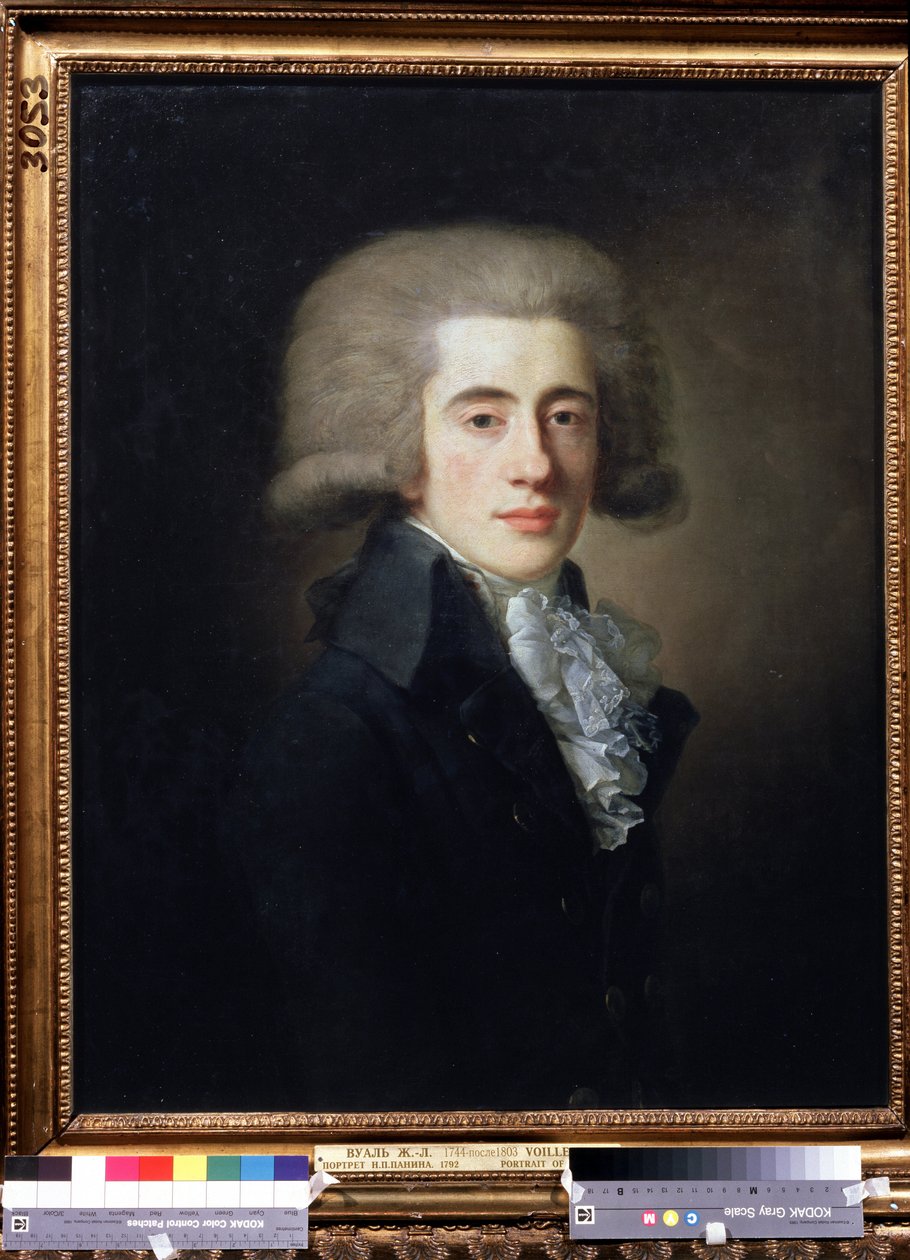Porträtt av den ryske vicekanslern Nikita Panin (1770-1837) (Porträtt av vicekanslern Nikita Panin). Målning av Jean Louis Voille (1744-efter 1803). Olja på duk, 73,1 x 57 cm av Jean Louis Voille