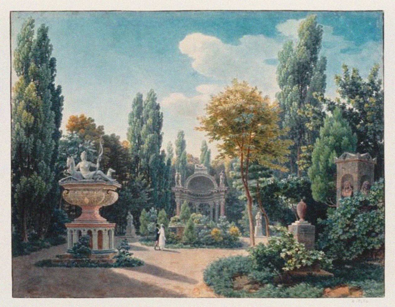Monument över Diane de Poitiers i Jardin du cloître des Petits-Augustins, 1815 av Jean Lubin Vauzelle