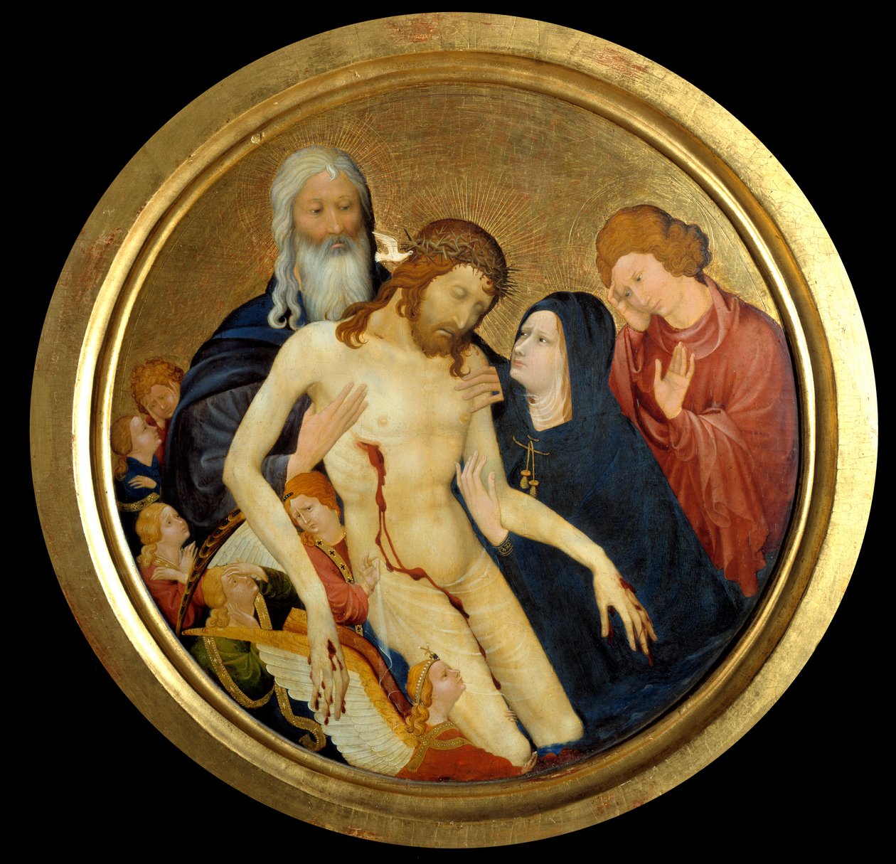 Medlidande med vår Herre, sade "" den stora runda Pieta"" Målning tillskriven Jean Malouel (cirka 1370-1415) 1400 Sun. 0,64m. av Jean Malouel or Maelwael
