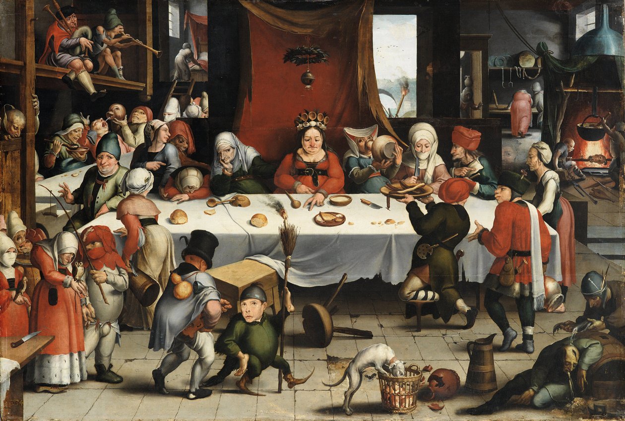 Burlesk fest, ca 1550 (olja på panel) av Jean Mandyn