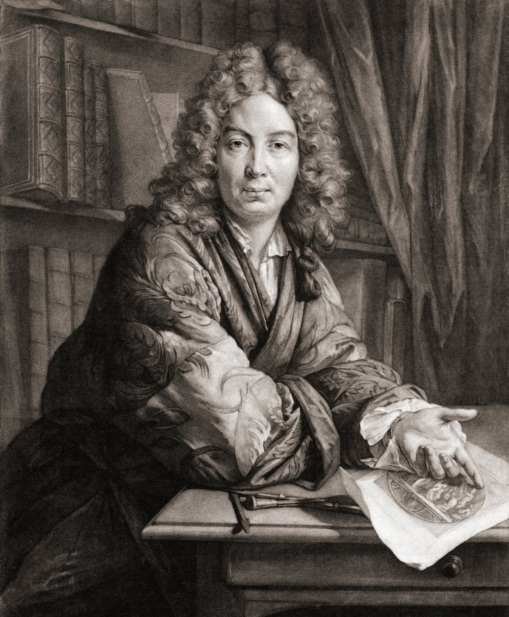 Porträtt av Bernard Picart, gravör (gravyr) av Jean Marc (after) Nattier