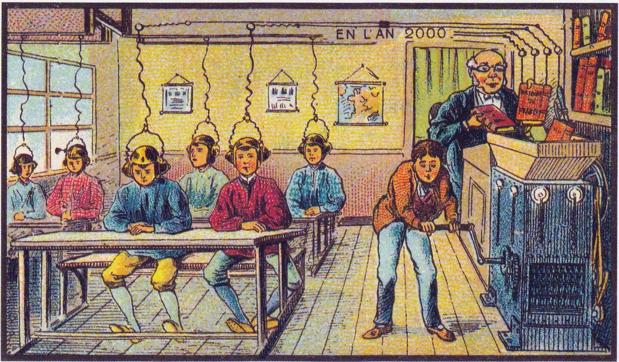 I skolan. Från serien Visions of the Year 2000, 1899 av Jean Marc Côté