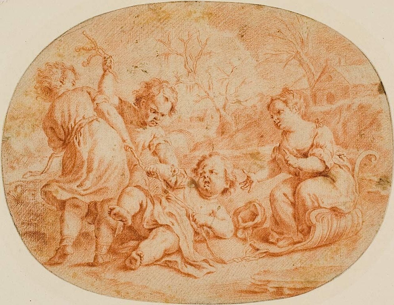 Allegorisk scen med barn som grälar av Jean Marc Nattier