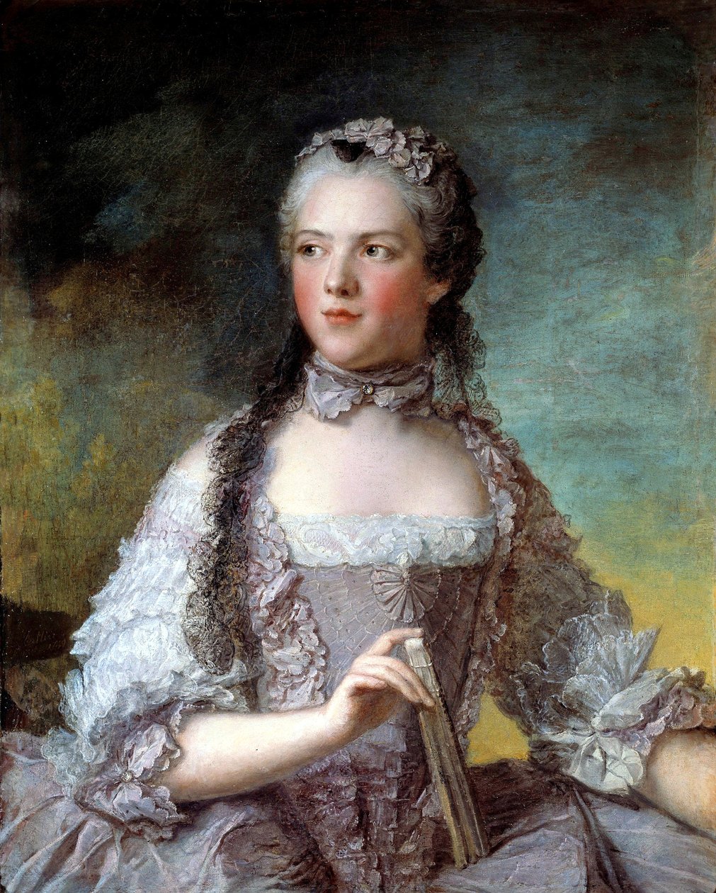 Franska: Marie-Adélaïde de France, dite Madame Adélaïde Madame Adélaïde de France (1732-1800), dotter till Ludvig XV av Jean Marc Nattier