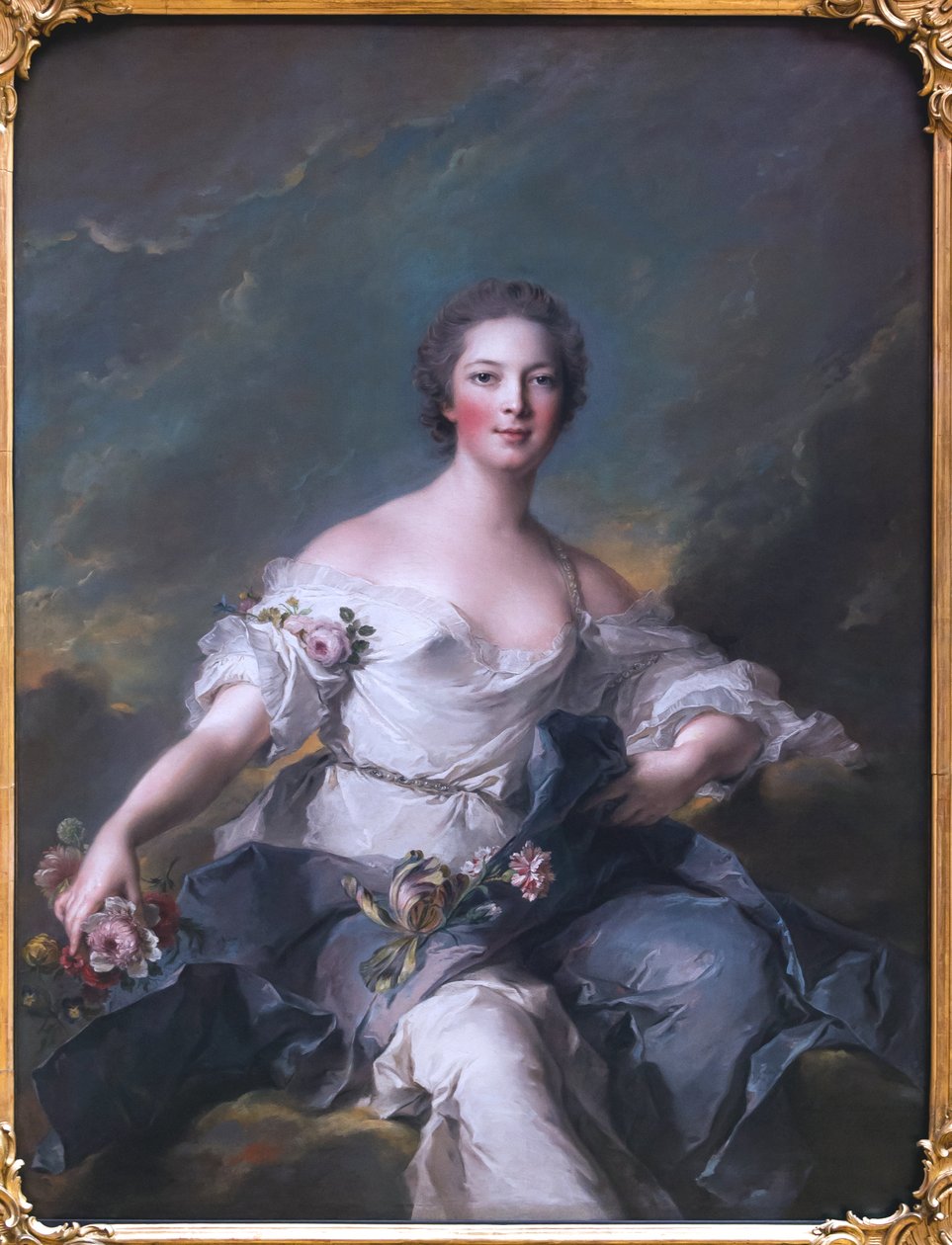Tyska: Die Marquise de Baglion als Flora Markisinnan av Baglion som Flora av Jean Marc Nattier